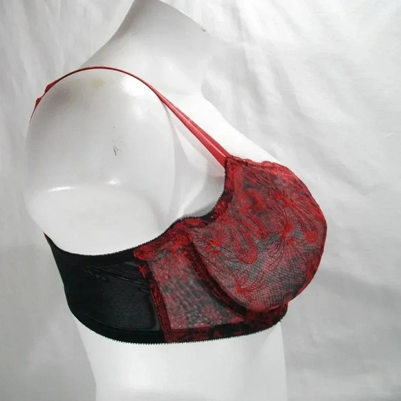 36C Paramour 115009 Ellie Demi Unlined Lace Japanese Red Blossoms🌹 NWT - Picture 7 of 16